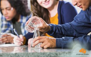 A Student Studying Chemistry